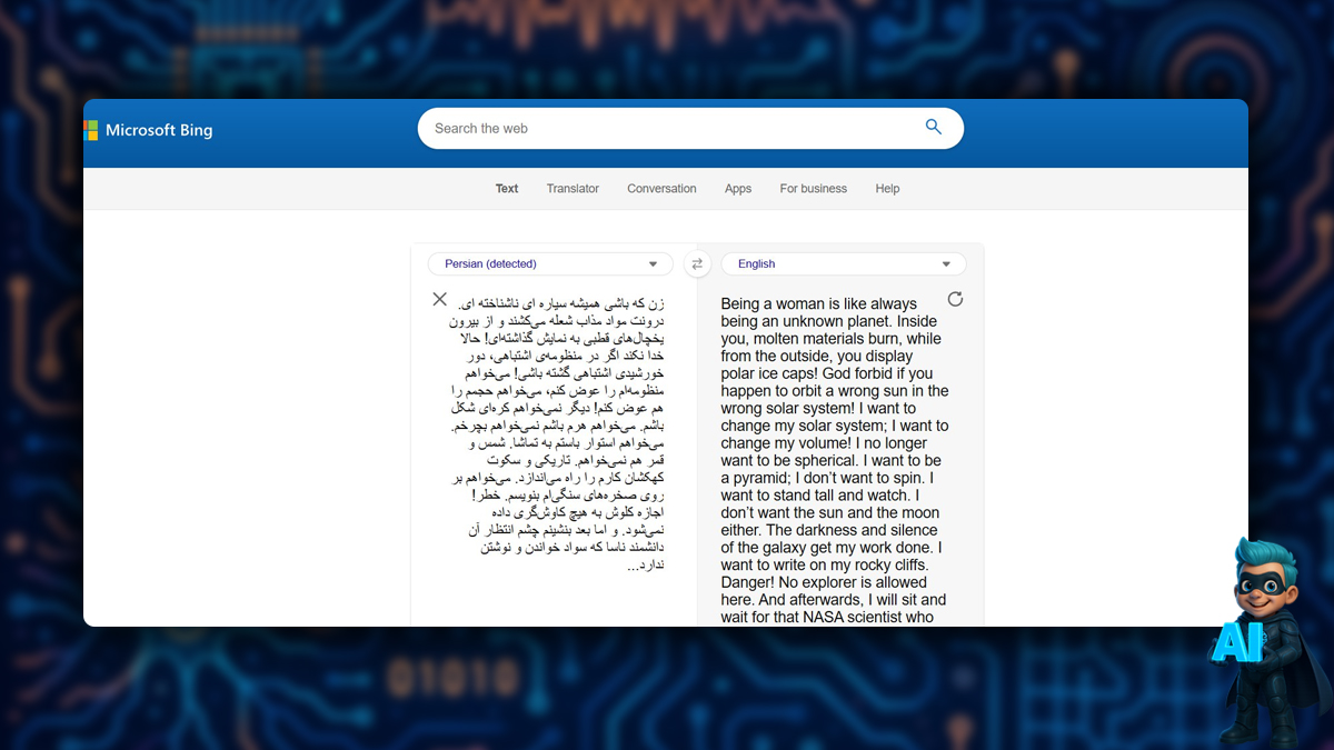 هوش مصنوعی Microsoft Translator در ترجمه