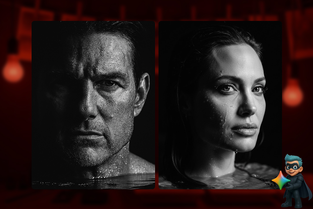 ترندترین پرامپتهای چت جی پی تی برای ساخت عکس پروفایل! 20 پرامپت عکس پرتره سیاه و سفید در آب