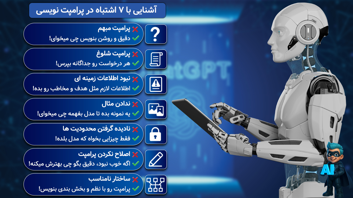 آشنایی با ۷ اشتباه پرامپت‌نویسی که باید در موردشون بدونید
