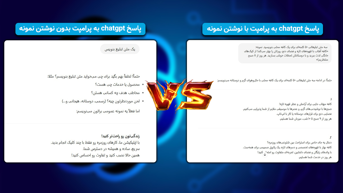 ۴. ندادن مثال یا نمونه