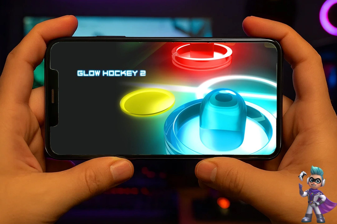 تنها بازی نکن! لیست بهترین بازی های دونفره اندروید! 25 3. بازی Glow Hockey 2