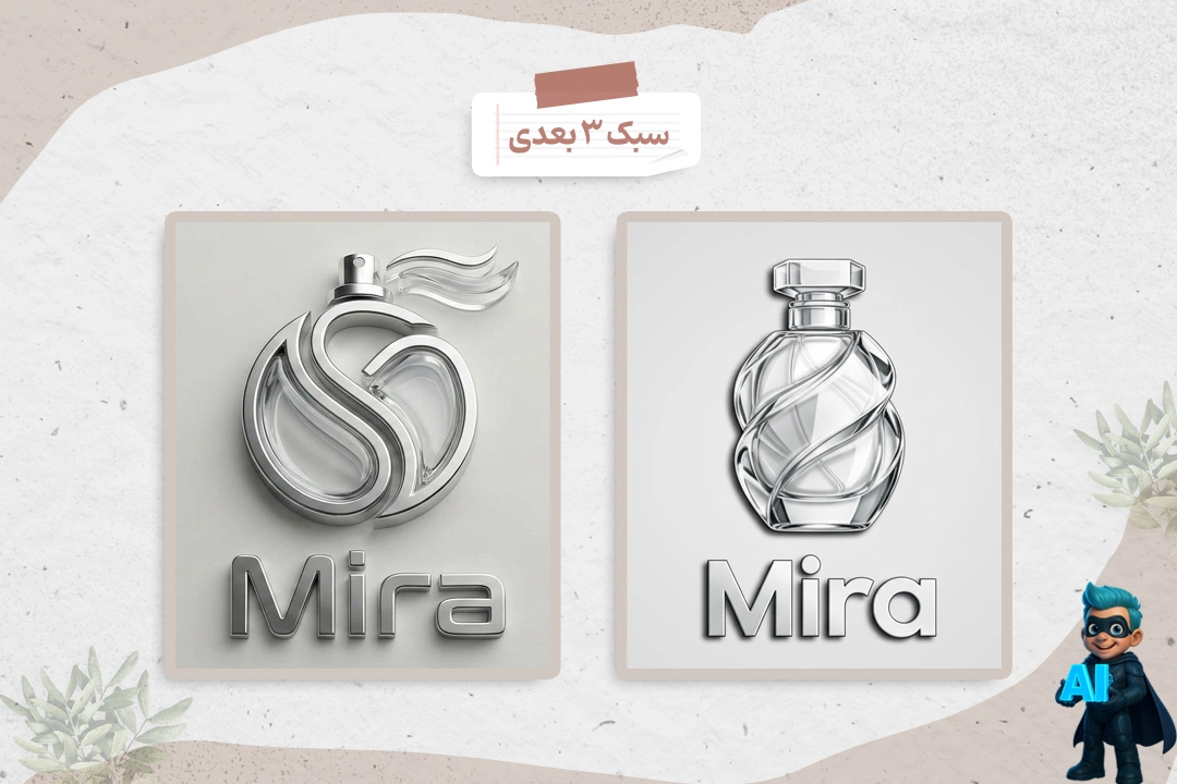 طراحی لوگو با پرامپت به سبک سه‌بعدی