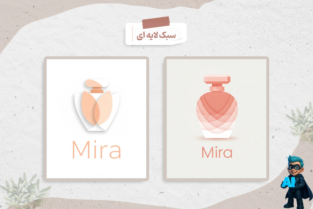 پرامپت برای ساخت لوگو به سبک لایه‌بندی