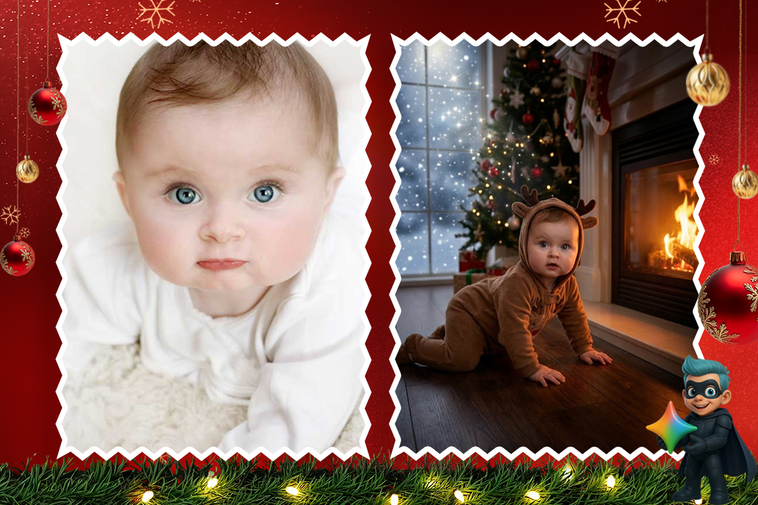 ساخت عکس کریسمسی با هوش مصنوعی (19 پرامپت تست شده و رایگان) 36 پرامپت های کریسمسی نوزاد