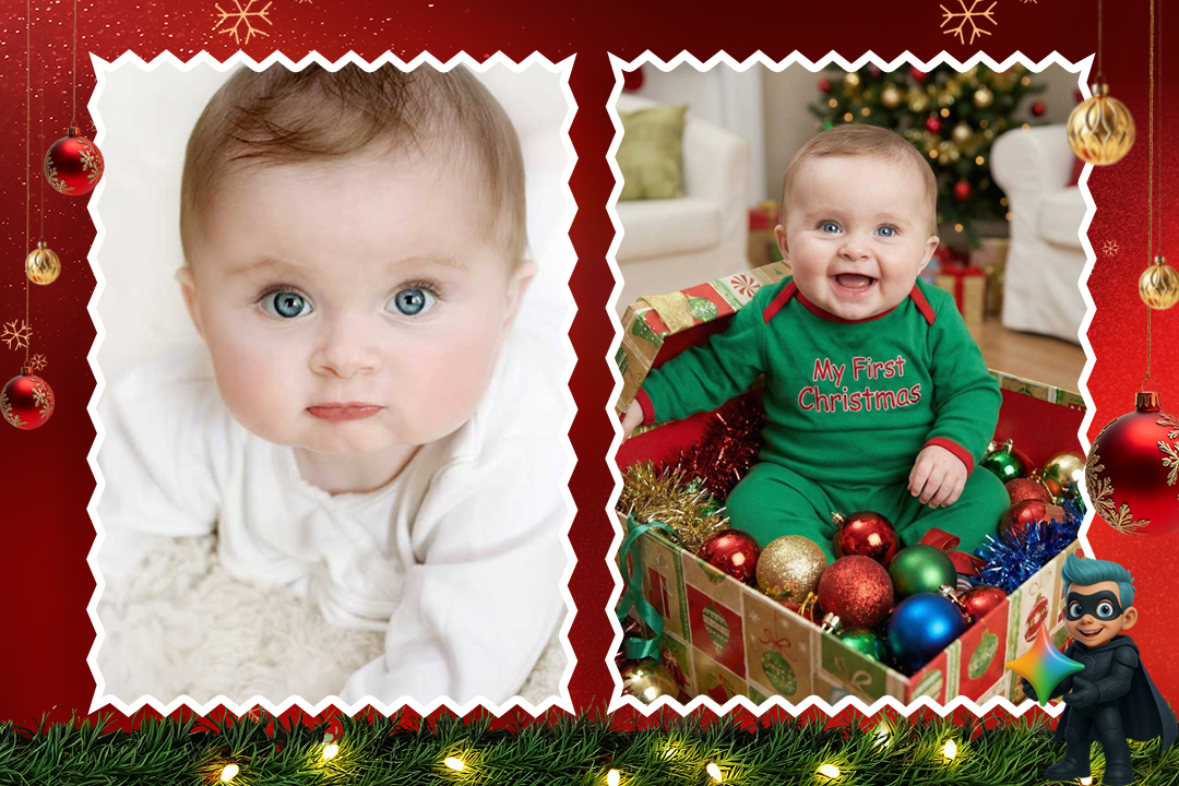 ساخت عکس کریسمسی با هوش مصنوعی (19 پرامپت تست شده و رایگان) 35 پرامپت های کریسمسی نوزاد