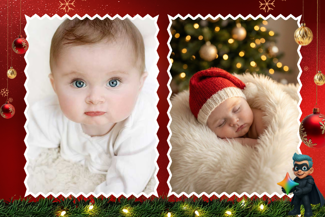 ساخت عکس کریسمسی با هوش مصنوعی (19 پرامپت تست شده و رایگان) 34 پرامپت های کریسمسی نوزاد
