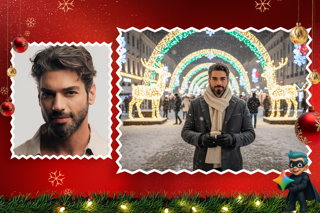 ساخت عکس کریسمسی با هوش مصنوعی (19 پرامپت تست شده و رایگان) 26 پرامپتهای کریسمسی مردانه