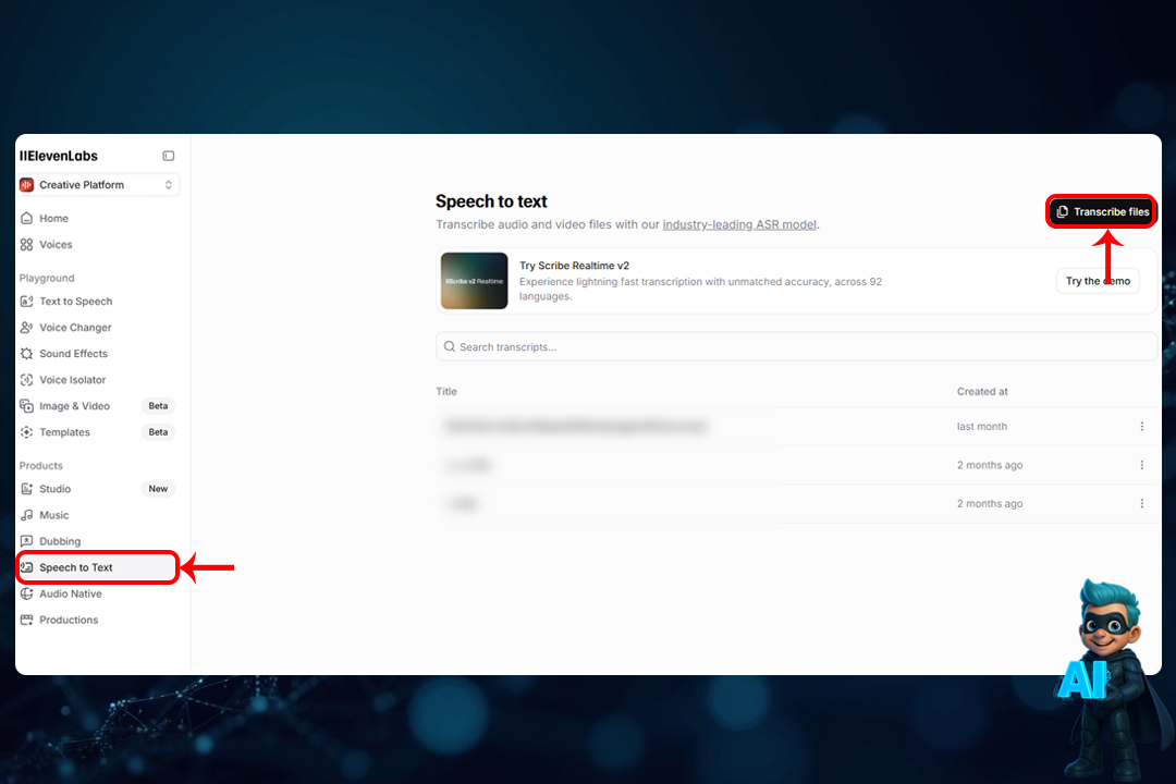 نحوه کار با ElevenLabs؛ آموزش گامبهگام و کامل 31 Speech to Text (تبدیل صدا به متن با هوش مصنوعی Elevenlabs)