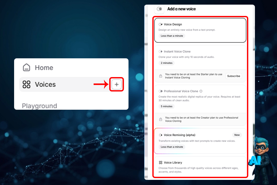 نحوه کار با ElevenLabs؛ آموزش گامبهگام و کامل 21 Voices (مدیریت و ساخت صدا)