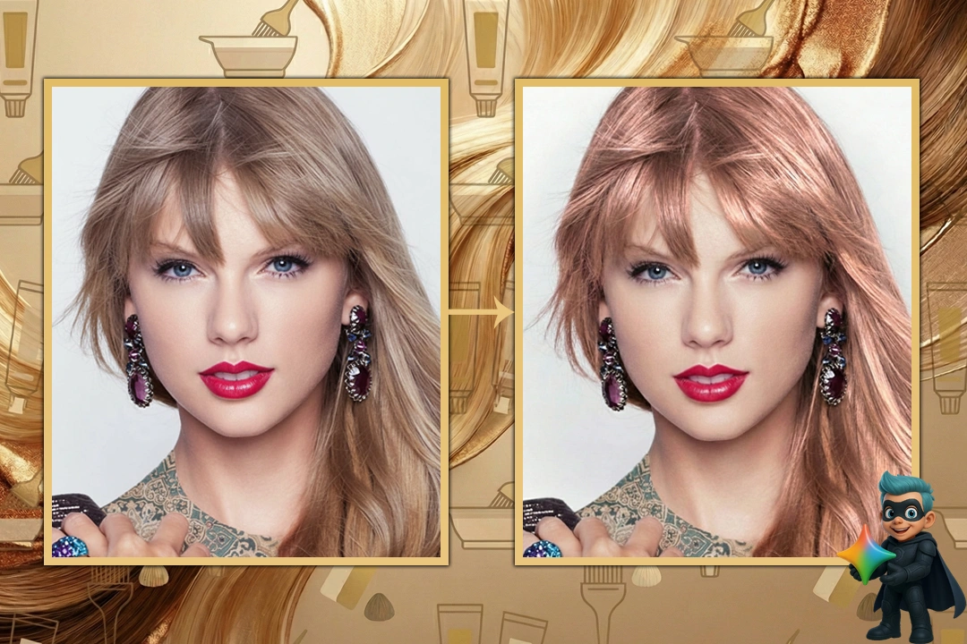 پرامپت تغییر رنگ مو با هوش مصنوعی (تست شده) 27 Rose Gold (رزگلد)