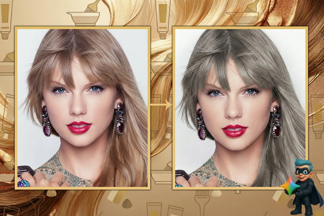 پرامپت تغییر رنگ مو با هوش مصنوعی (تست شده) 26 Ash Grey (خاکستری دودی)