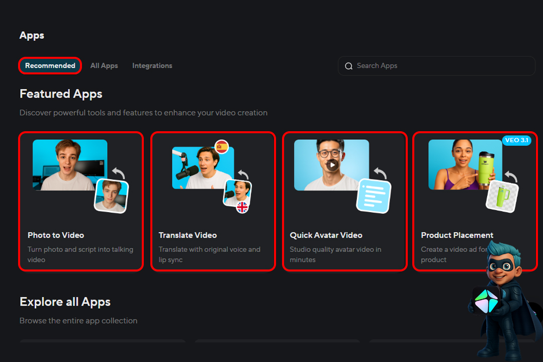 نحوه کار با HeyGen؛ ساخت آواتار سخنگو با هوش مصنوعی رایگان 22 5- بخش App