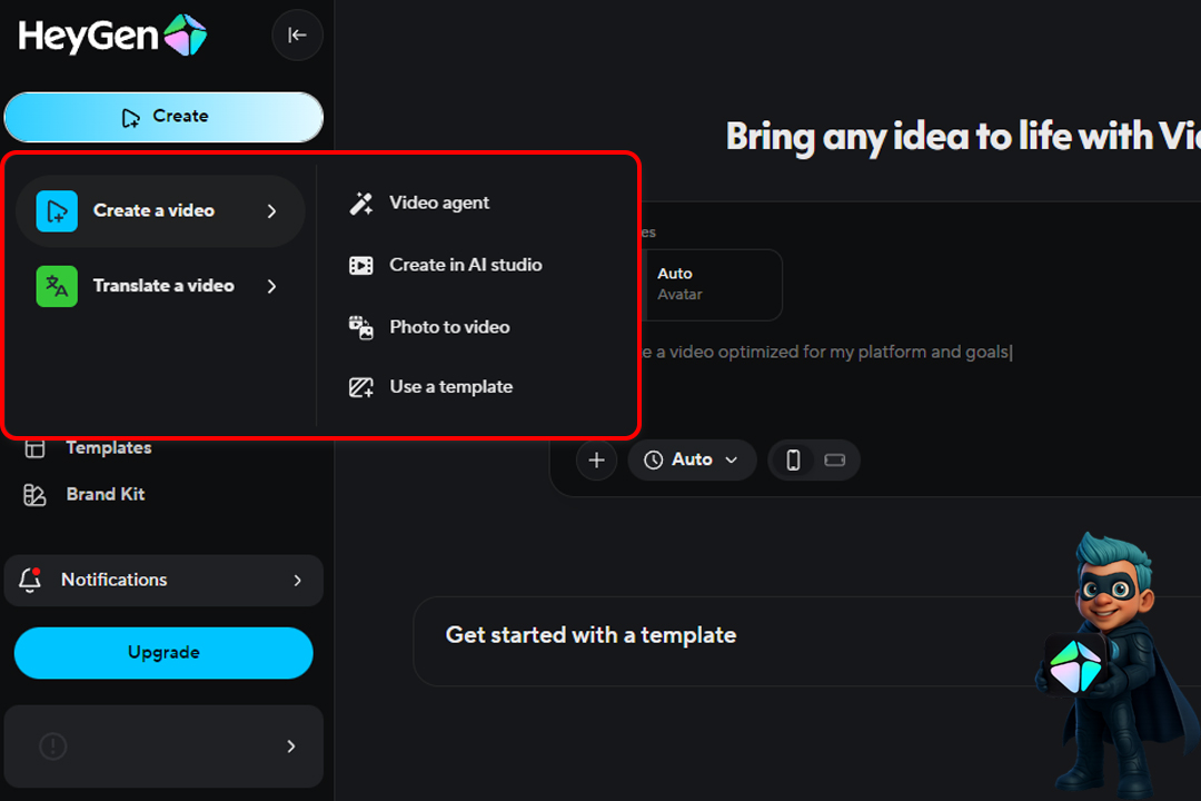 نحوه کار با HeyGen؛ ساخت آواتار سخنگو با هوش مصنوعی رایگان 18 داشبورد Heygen
