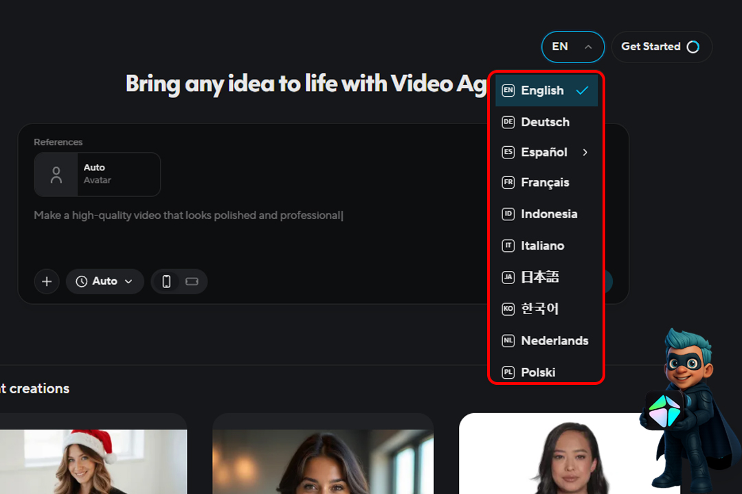 نحوه کار با HeyGen؛ ساخت آواتار سخنگو با هوش مصنوعی رایگان 20 تغییر زبان هیجن