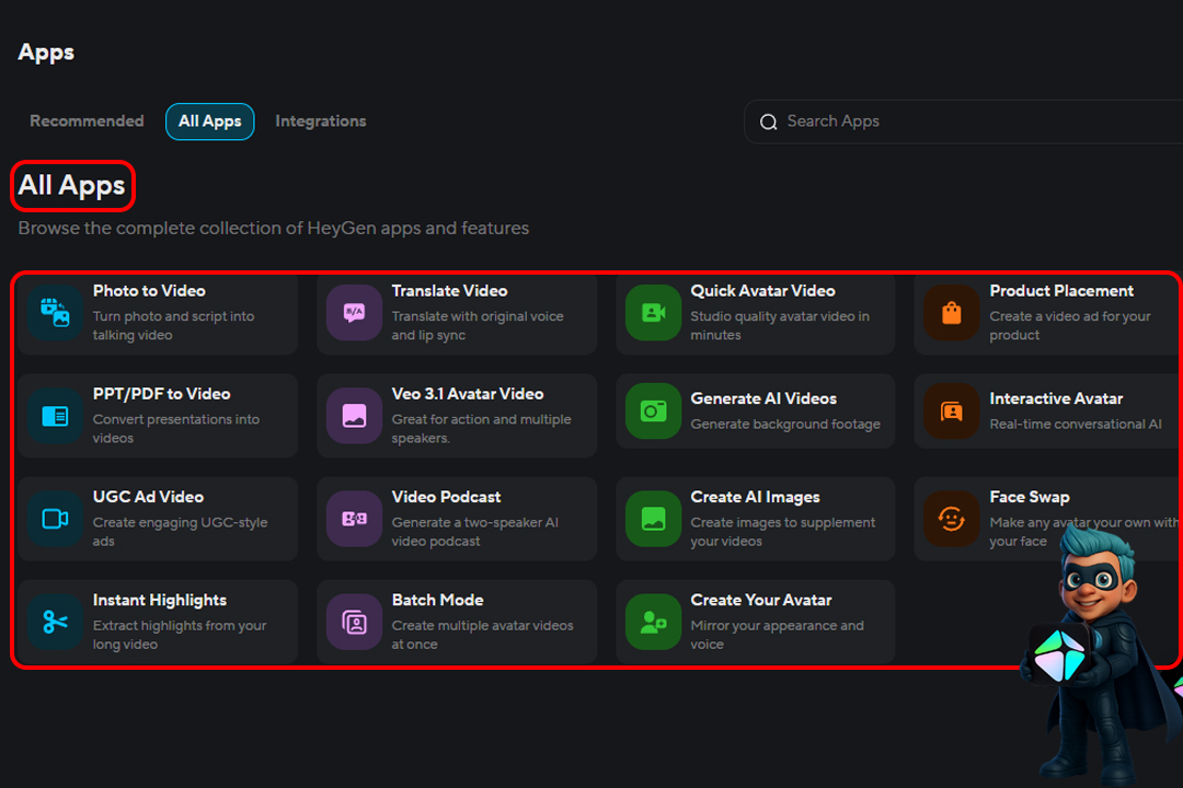 نحوه کار با HeyGen؛ ساخت آواتار سخنگو با هوش مصنوعی رایگان 23 5- بخش App