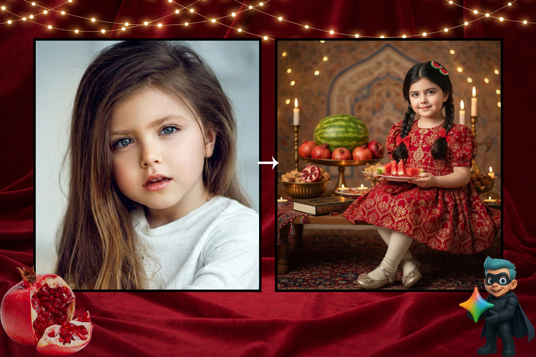 10 پرامپت عکس یلدایی خفن! - (تست شده) 23 پرامپت عکس یلدایی دخترانه