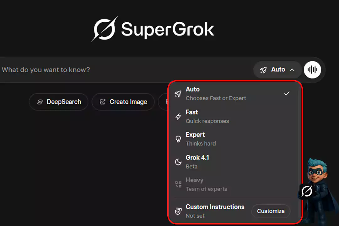 آموزش صفر تا صد کار با هوش مصنوعی گراک (Grok) 21 حالت Auto در گراک