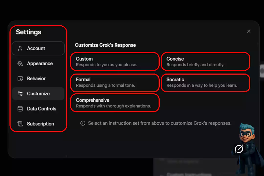 آموزش صفر تا صد کار با هوش مصنوعی گراک (Grok) 22 حالت Custom Instructions