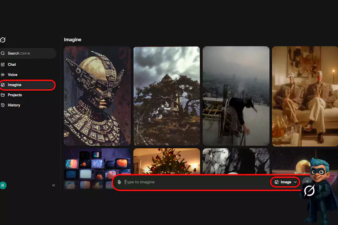 آموزش صفر تا صد کار با هوش مصنوعی گراک (Grok) 23 بخش Imagine در گراک