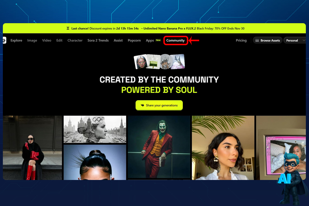 نحوه کار با Higgsfield - راهنمای 0 تا 100 + آموزش تصویری! 28 بخش کامیونیتی در هیگزفیلد
