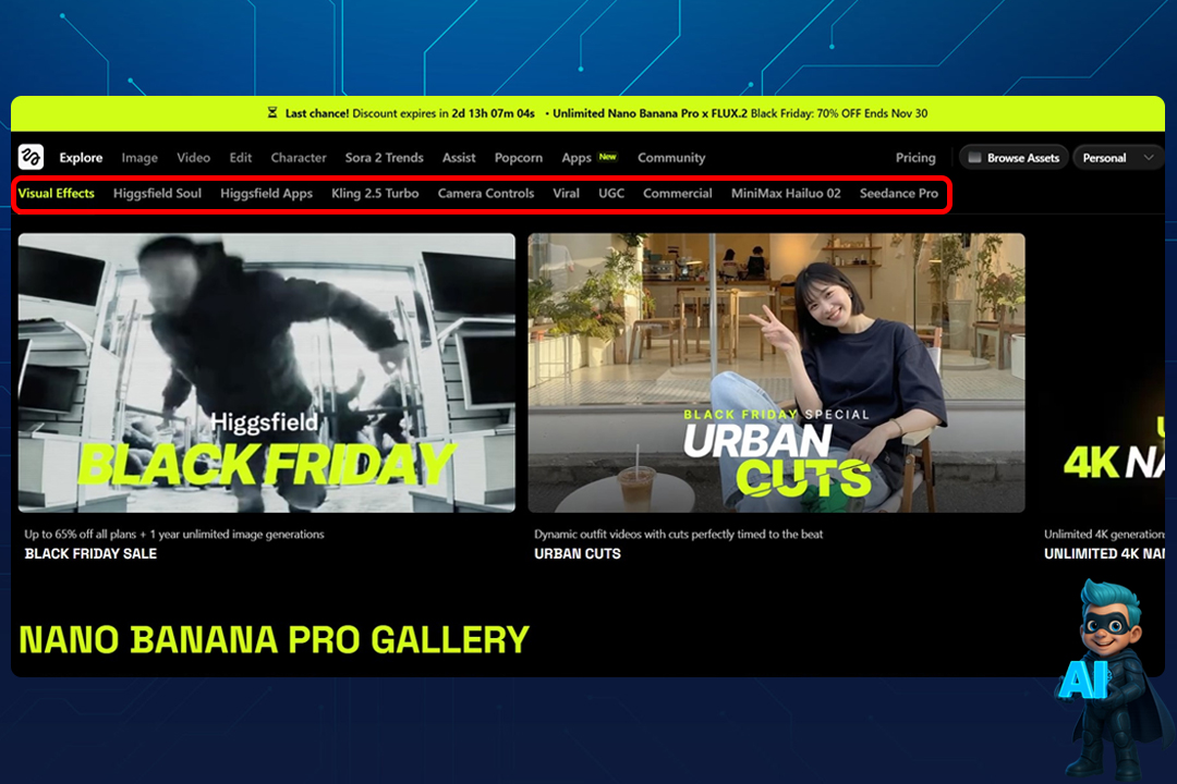 نحوه کار با Higgsfield - راهنمای 0 تا 100 + آموزش تصویری! 15 ۱. صفحه اصلی و ابزارهای اولیه Higgsfield (داشبورد)