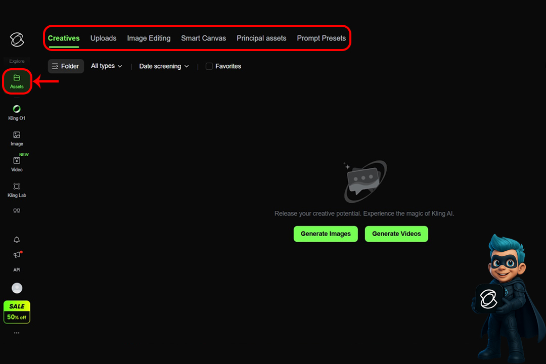 نحوه کار با kling - بهترین آموزش 0 تا 100 برای مبتدیها! 13 بخش Assets