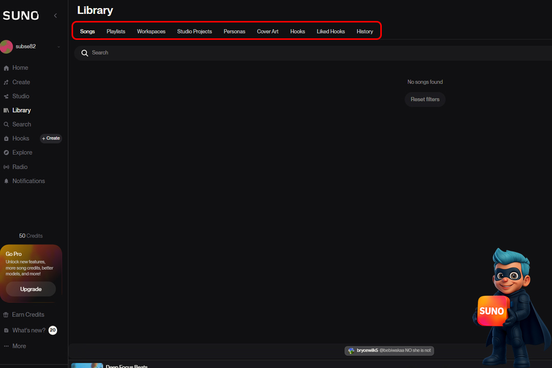آموزش صفر تا صد نحوه کار با Suno مخصوص مبتدیها! 22 بخش Library