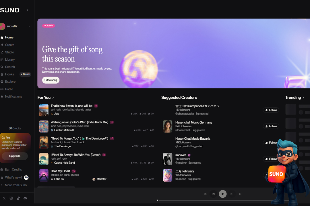 آموزش صفر تا صد نحوه کار با Suno مخصوص مبتدیها! 20 1- بخش Home