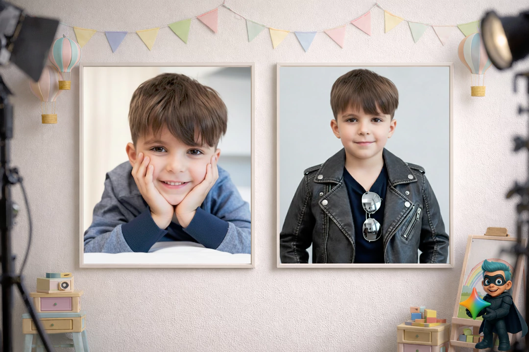 ۲۰ پرامپت عکس آتلیهای کودک با هوش مصنوعی(رایگان و حرفهای) 26 پرامپت عکس آتلیهای پسرانه