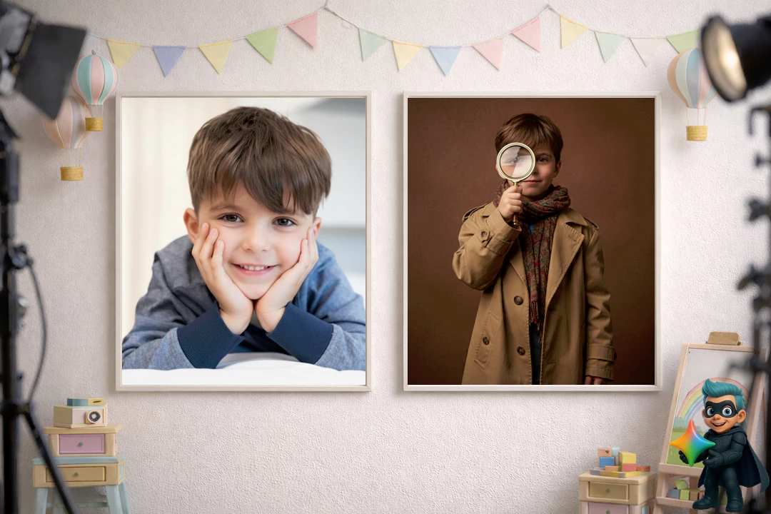 ۲۰ پرامپت عکس آتلیهای کودک با هوش مصنوعی(رایگان و حرفهای) 32 پرامپت عکس آتلیهای پسرانه