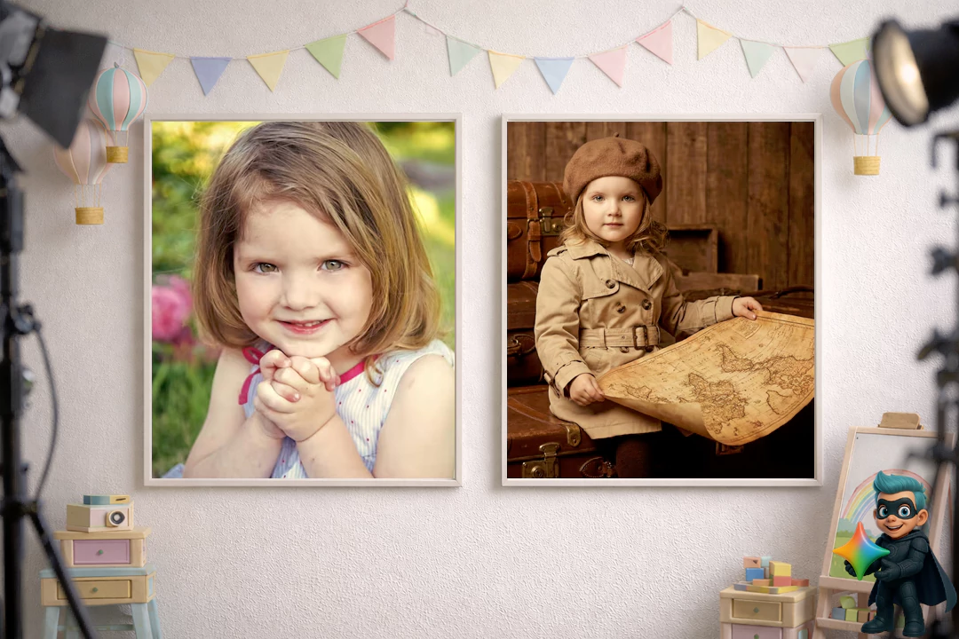 ۲۰ پرامپت عکس آتلیهای کودک با هوش مصنوعی(رایگان و حرفهای) 18 پرامپت عکس آتلیهای دخترانه