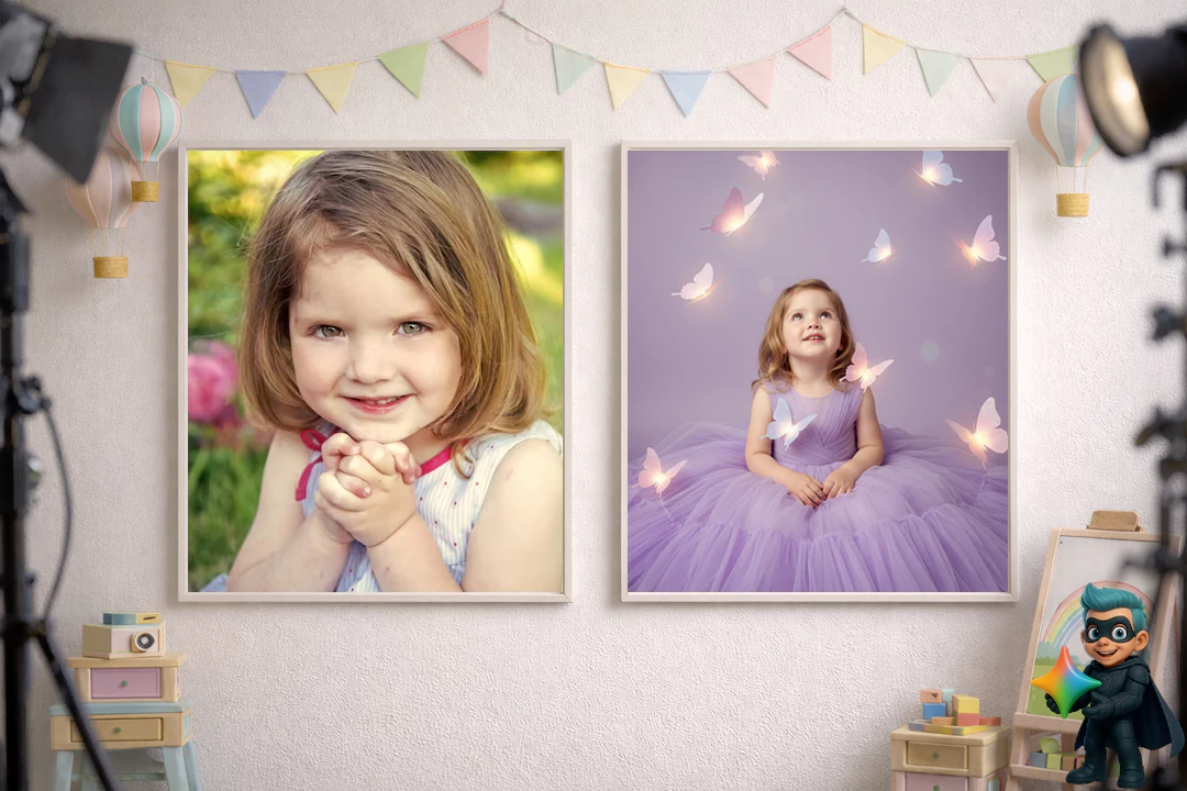 ۲۰ پرامپت عکس آتلیهای کودک با هوش مصنوعی(رایگان و حرفهای) 20 پرامپت عکس آتلیهای دخترانه