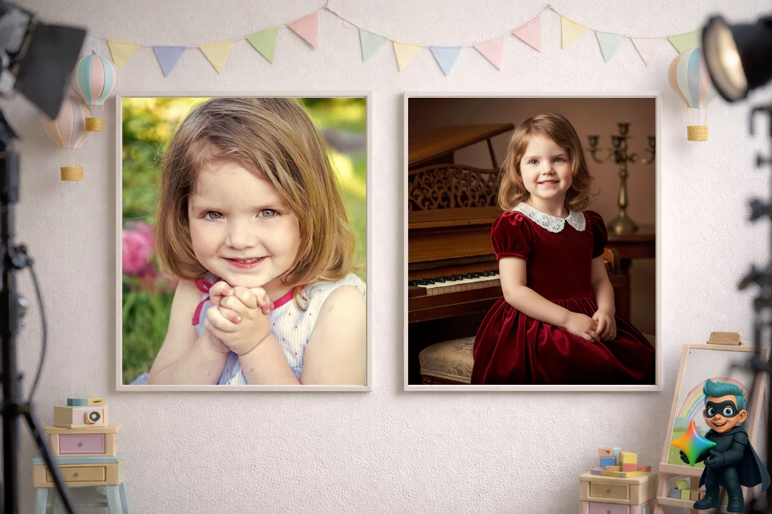 ۲۰ پرامپت عکس آتلیهای کودک با هوش مصنوعی(رایگان و حرفهای) 22 پرامپت عکس آتلیهای دخترانه