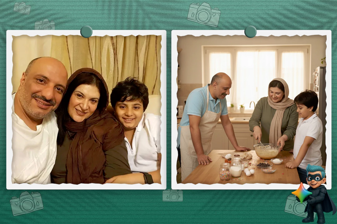 10 پرامپت عکس خانوادگی حرفهای (تستشده) 27 پرامپت عکس خانوادگی در حال درست کردن کیک