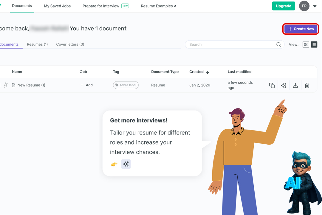 4 ابزار هوش مصنوعی برای ساخت رزومه حرفهای در چند دقیقه! 18 ساخت رزومه در چند دقیقه با هوش مصنوعی enhancv