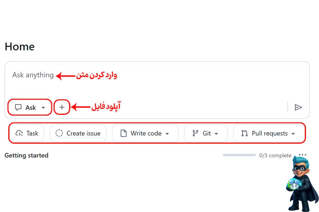نحوه کار با GitHub Copilot؛ کد نویسی با هوشمصنوعی! 22 معرفی بخش home هوش مصنوعی گیتهاب کوپایلوت