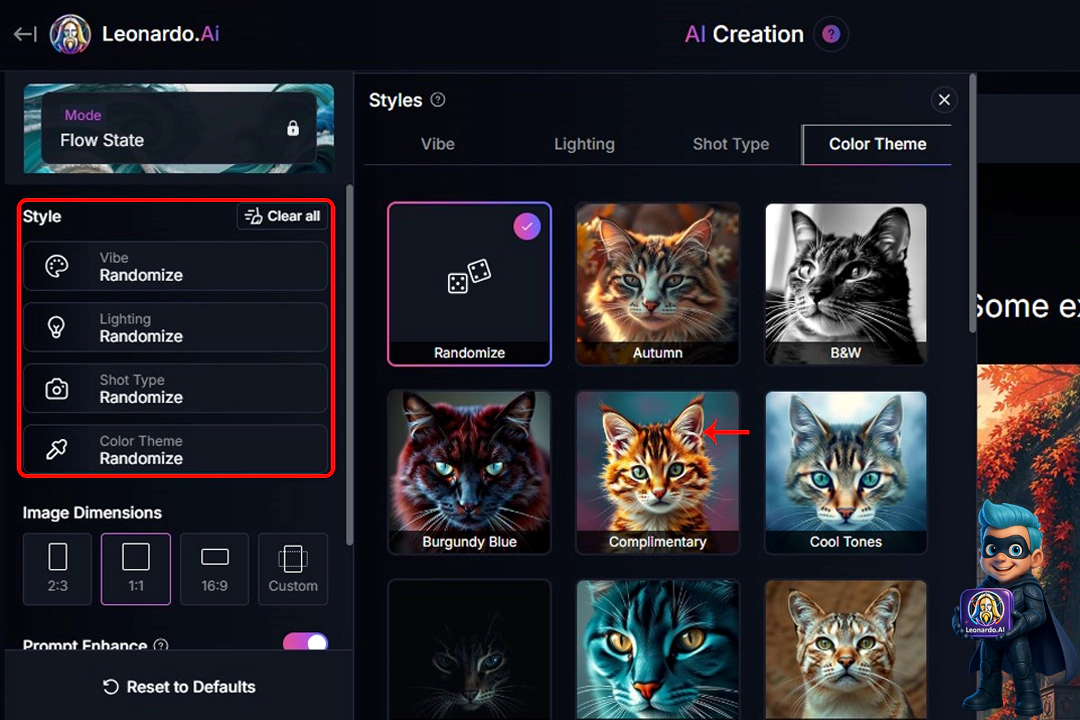 نحوه کار با هوش مصنوعی Leonardo + آموزش تصویری 28 بخش Flow state در leonardo