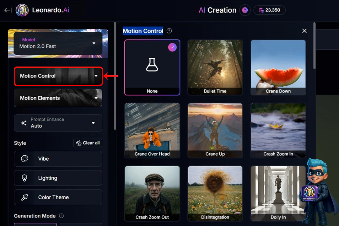 نحوه کار با هوش مصنوعی Leonardo + آموزش تصویری 23 نحوه ساخت موشن با هوش مصنوعی لئوناردو