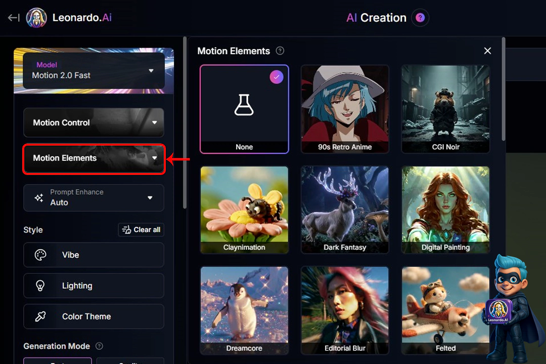 نحوه کار با هوش مصنوعی Leonardo + آموزش تصویری 24 نحوه ساخت موشن با هوش مصنوعی لئوناردو