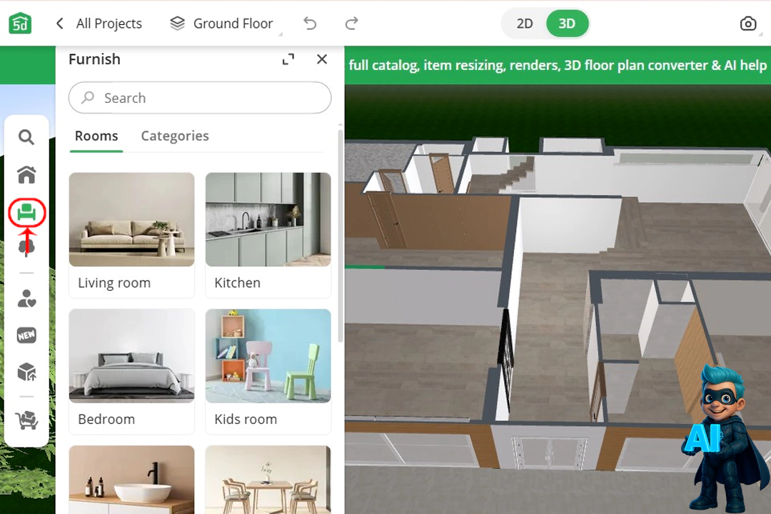 3 هوش مصنوعی برای نقشه کشی ساختمان رایگان! 19 چجوری از Planner 5D استفاده کنیم؟