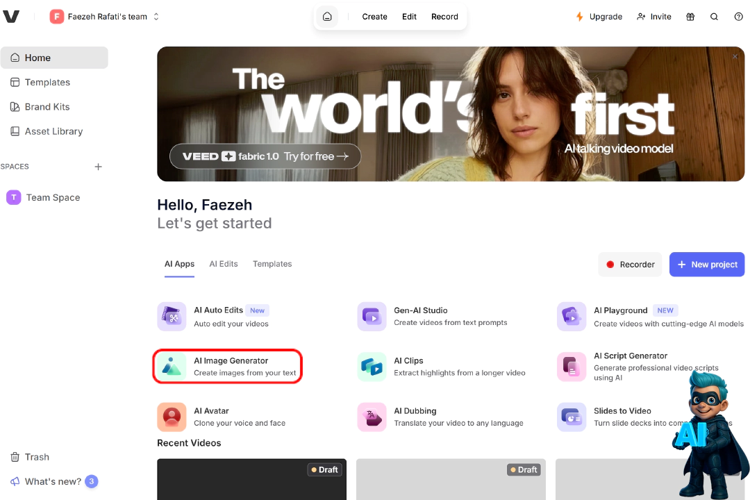 ساخت استوری با هوش مصنوعی 5 ابزار با پشتیبانی از زبان فارسی 28 داشیورد هوش مصنوعی VEED