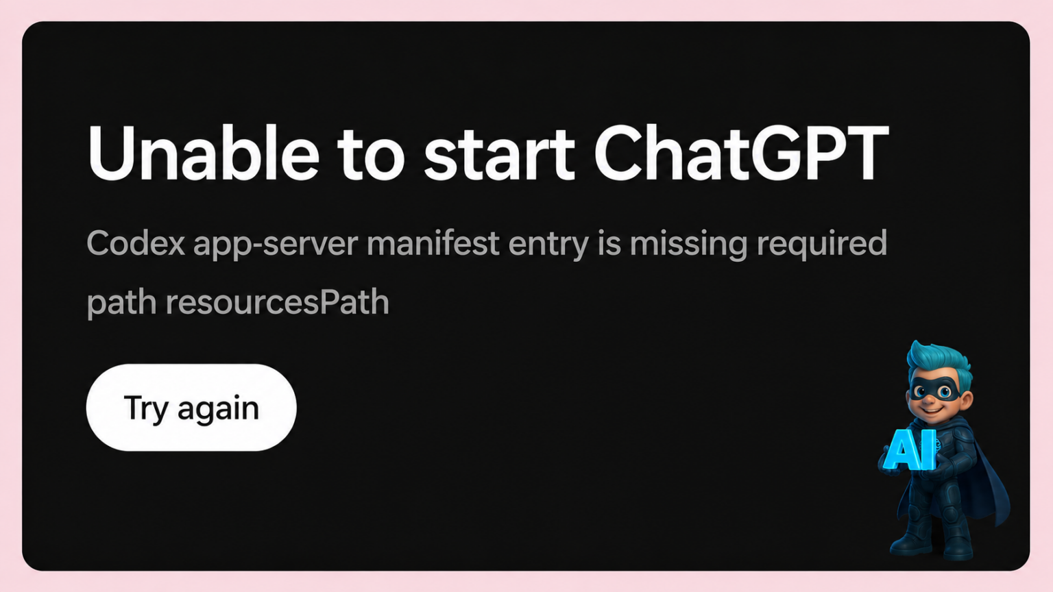 Unable to start ChatGPT در اکستنشن چت جی پی تی