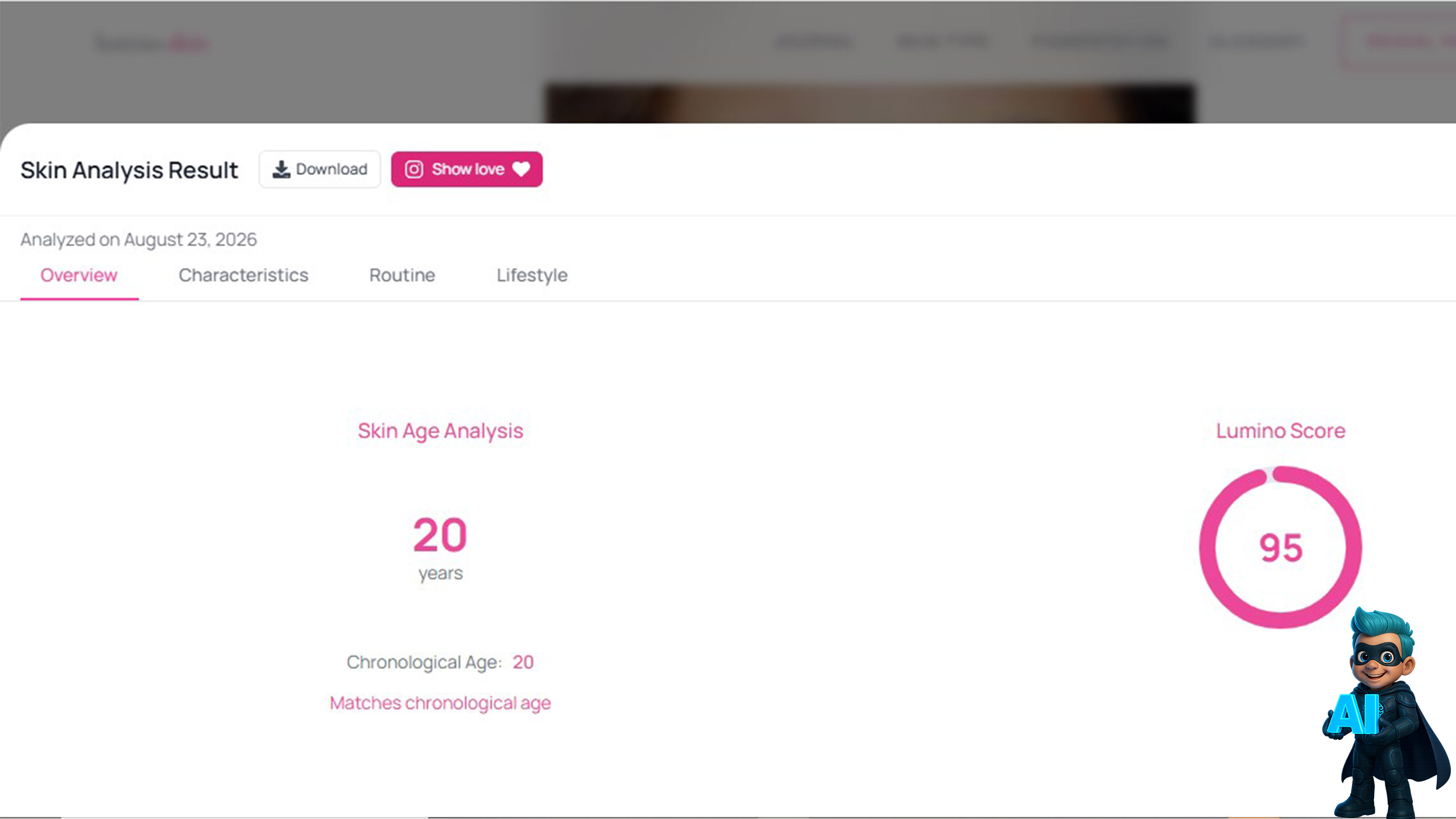 پیشنهاد محصول پوستی با هوش مصنوعی Lumino skin