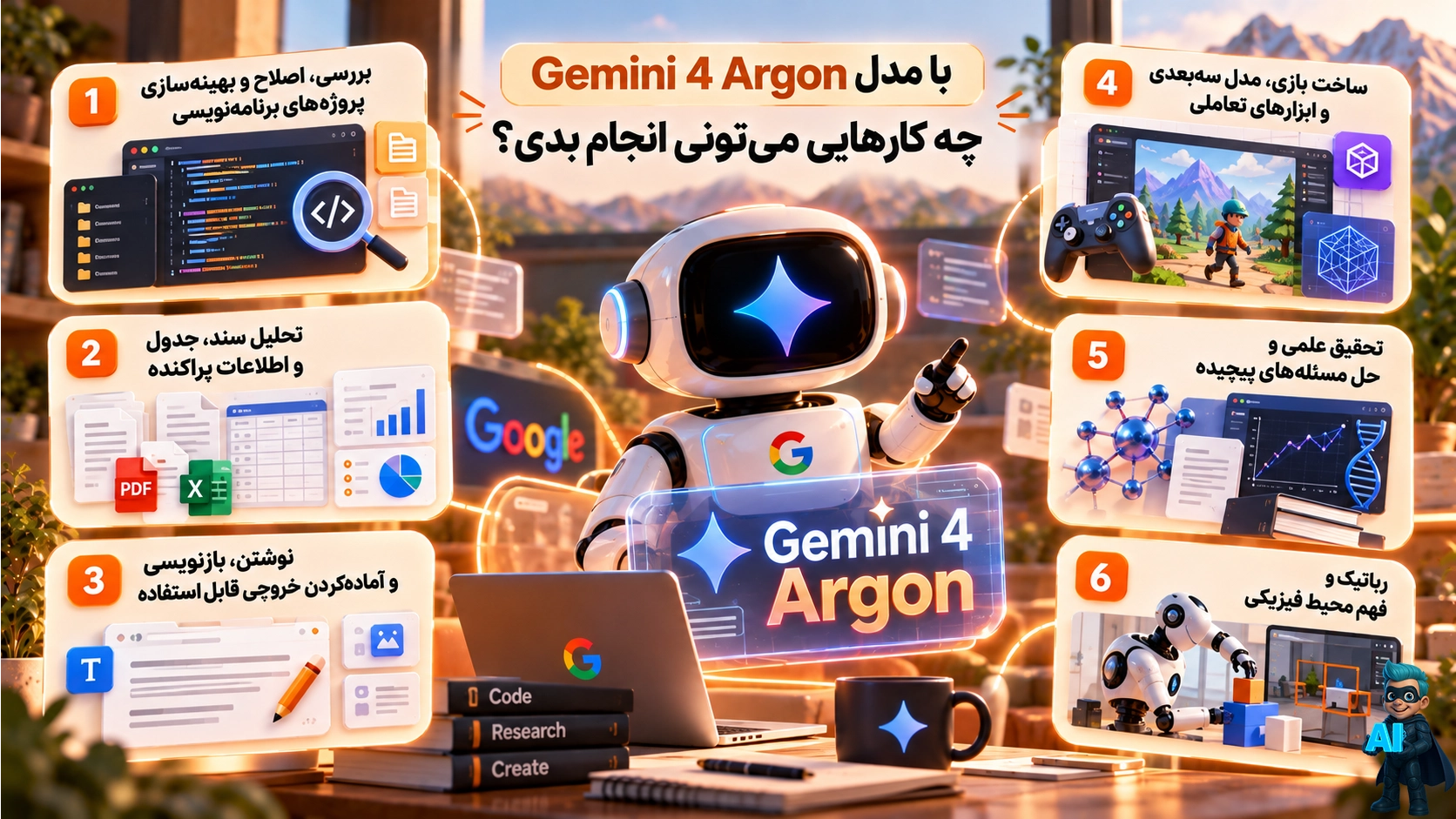 با مدل آرگون 4 جمنای چه کارهایی می‌تونی انجام بدی؟