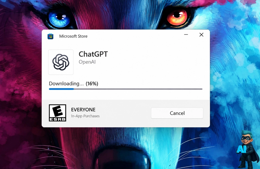 نمونه دانلود برنامه ChatGPT در ویندوز