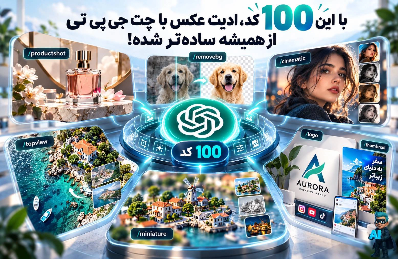 کدهای مخفی Chatgpt - صد دستور خفن برای ادیت عکس با Chatgpt