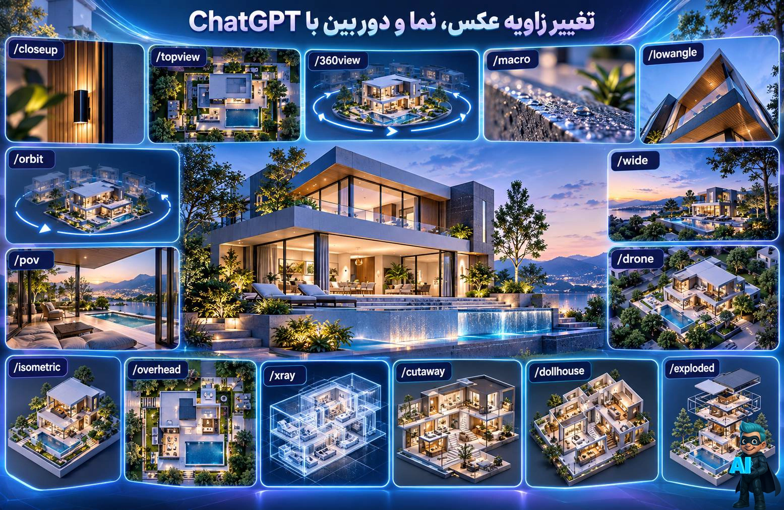 تغییر زاویه عکس، نما و دوربین با چت جی پی تی